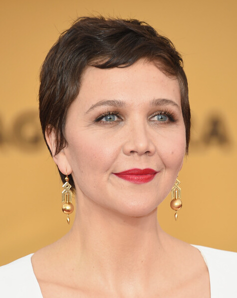 Maggie Gyllenhaal Short Haircut - Pixie Hairstyles for Women Over 50 with Round Face Shape
