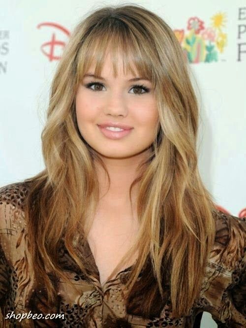 Ombre Long Hair with Short Bangs - Long Hairstyles for Round Face Shape