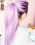 Blue Pastels Hair - Ponytail Hairstyle with Long Hair