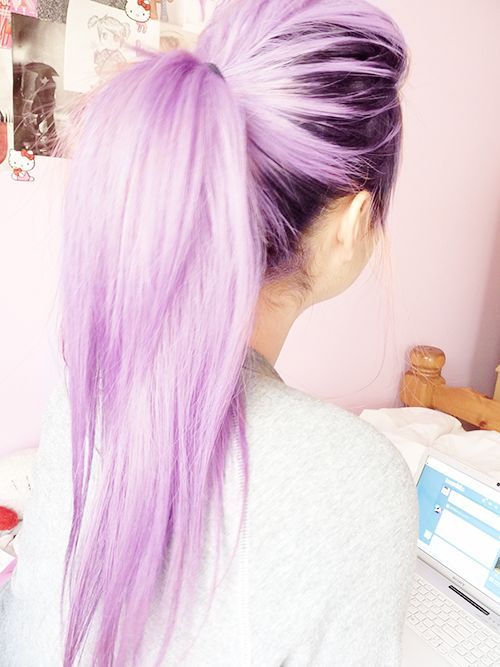 Blue Pastels Hair - Ponytail Hairstyle with Long Hair