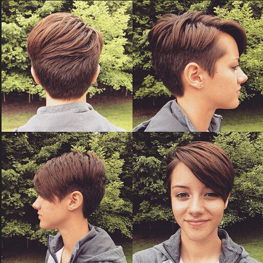 Cute Short Haircut with Side Long Bangs - Thick Hairstyles