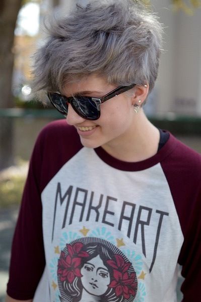 Gray Short Hairstyle - Short Haircuts for Bangs 2016