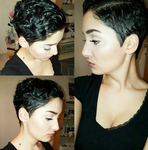 Messy, Curly Pixie Haircut