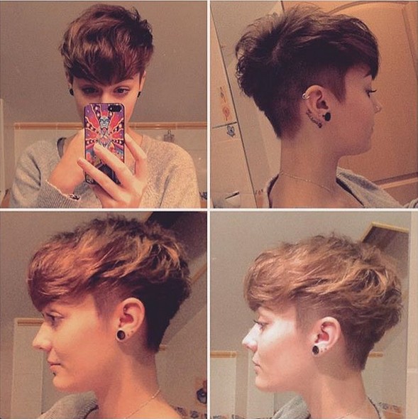 Messy, Shaved Short Haircut - Women, Girls Hairstyle Ideas 2016