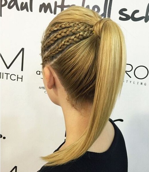 Chic French Braid Ponytail Hairstyle - Straight Long Hair Styles