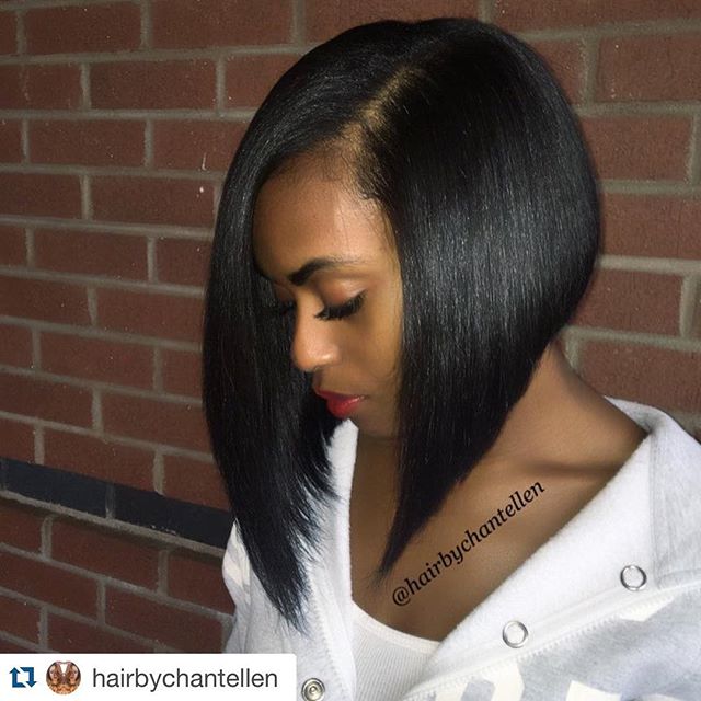 Long A-line Bob Haircut for black women
