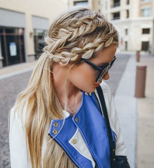 Ponytail Hairstyle with Loose Braid - Summer Hairstyles for Long Hair