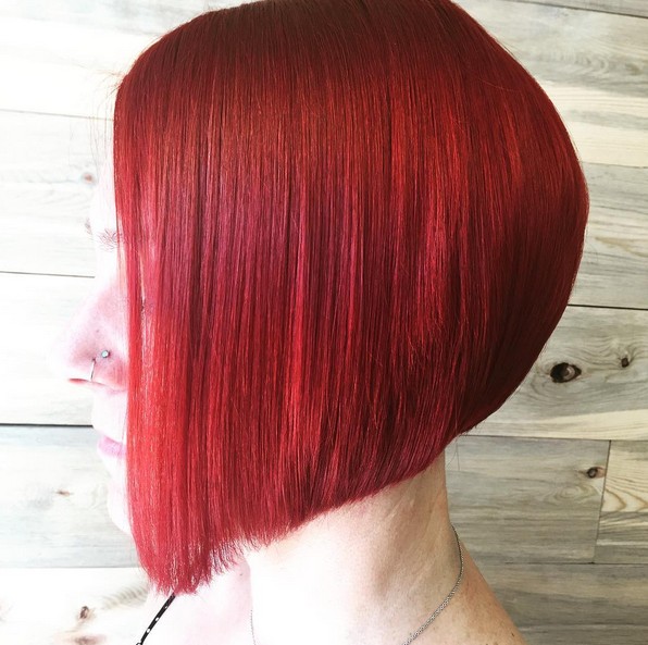 Redhead - red a-line bob hairstyle