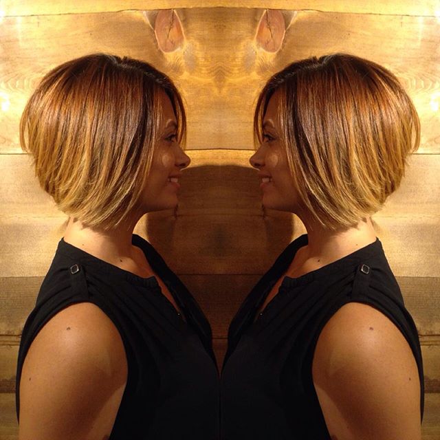 Short A-line bob hairstyle for black women