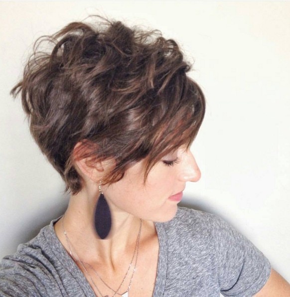 Stylish Wavy & Curly Pixie Hairstyle