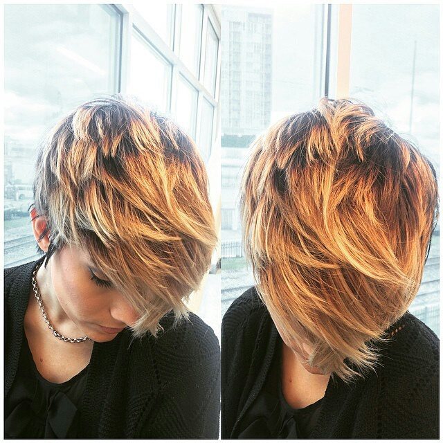 geschichteten kurze ombre Pixie Cut - Haarfarbe Ideen