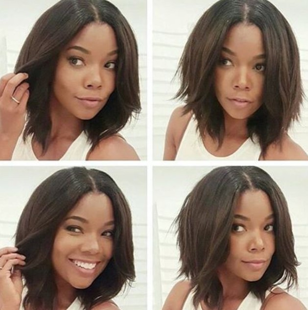 medium choppy bob hairstyle for black women