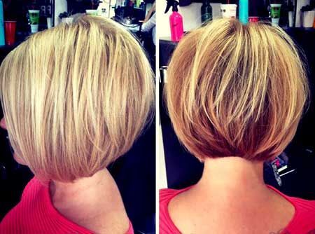 short straight stacked bob cut for medium and thick hair