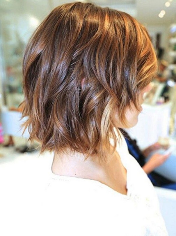 Cute short bob hairstyle with waves
