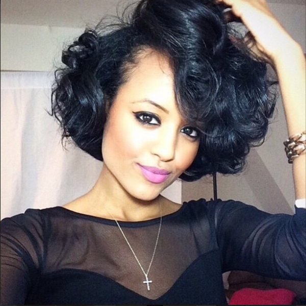 black curly bob hairstyle