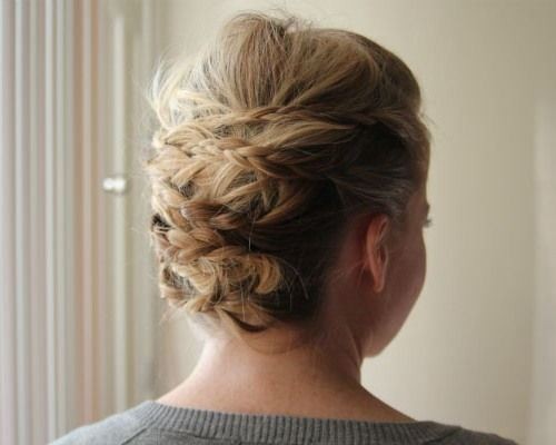 Crazy, Messy Updo Hairstyle with Braids