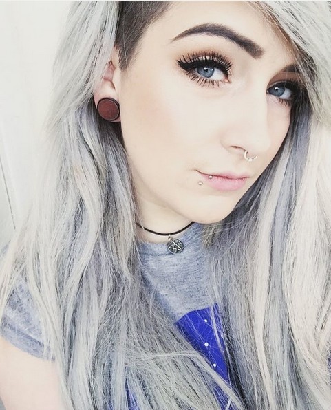 Grey Hair Trend - Shaved Haircuts for Long Hair