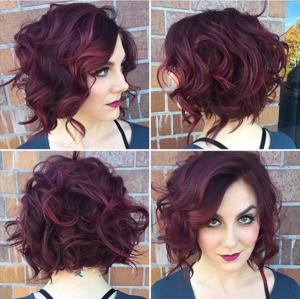 Messy Stacked Haircut with Curly Hair - Short Curly Hairstyle for Women