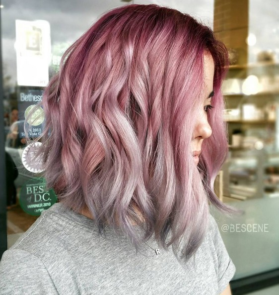 Ombre Hairstyle Designs - Shouder Length Haircuts with Wavy Hair