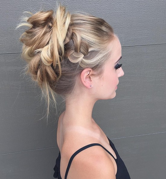 Pretty Hairstyle for Prom 2016 - Updos with Loose Braid