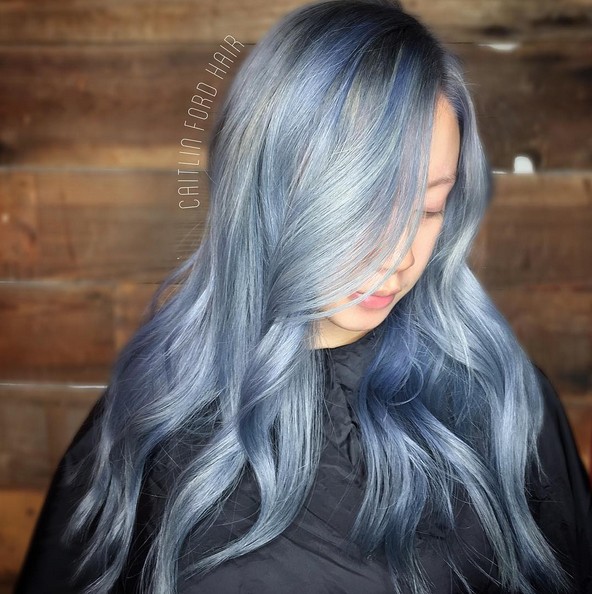 Silver Grey Hairstyle for Long Hair