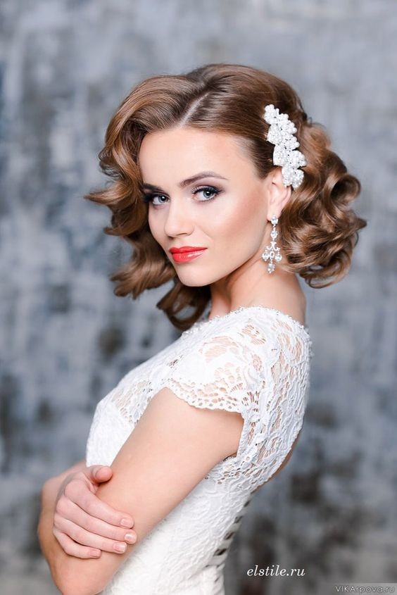 Updos For Short Curly Hair Wedding