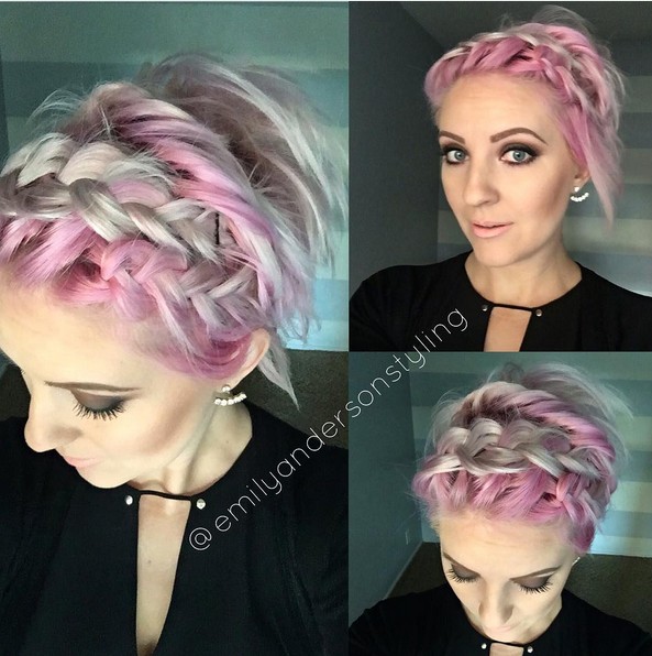 Amazing Short Hair with Braid - Balayage Short Hairstyle for Summer 2016