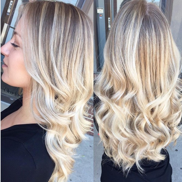 Curled Long Hair - Blonde .Balayage Ombre ombrè