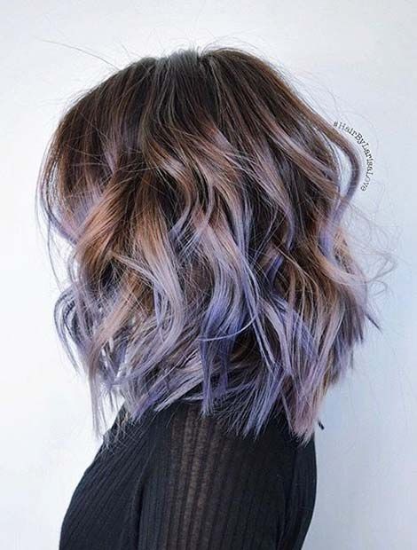 Lob Haircut with Tick Hair - Trendy Hair Color Designs for women and Girs!