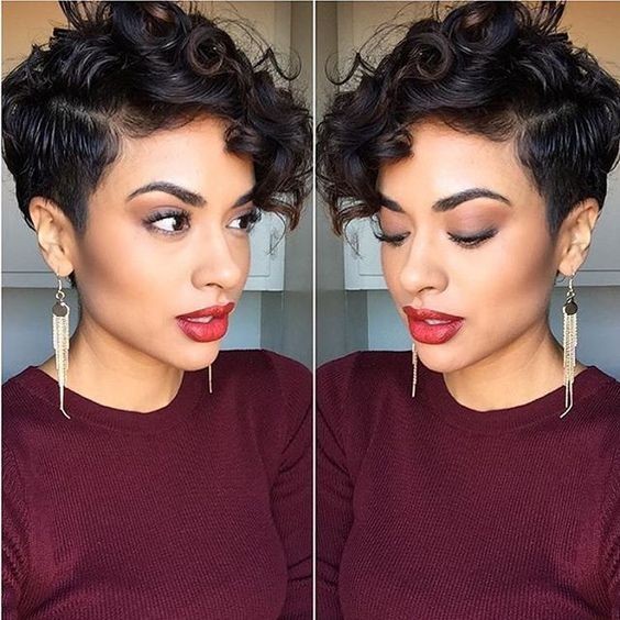 Pretty Pixie Hairstyles for Curly Bangs - Chic Curly Short Hairstyles