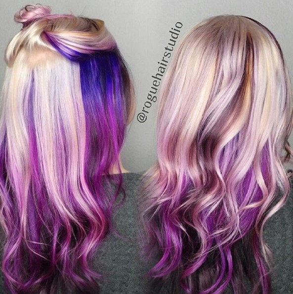 Under Lights - Purple Ombre Hair - 1 Minute Hair
