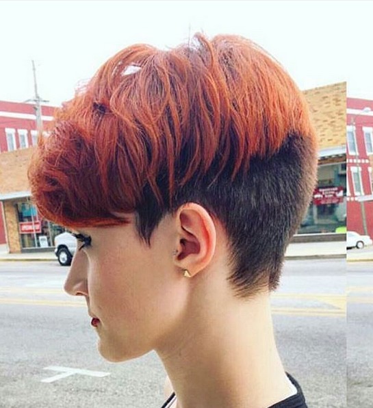 Pixie Haircut Side View - Balayage Ombre Hairstyle with Short Hair