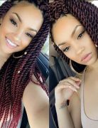 Twists Braid Hair Style - African American Women, Girl Hairstyle Designs - Ombre Balayage