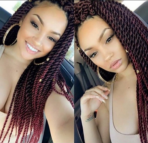 Twists Braid Hair Style - African American Women, Girl Hairstyle Designs - Ombre Balayage