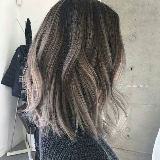 Balayage, Layered Lob Haircut for Thick Hair - Thick Hairstyles for Women and Girl