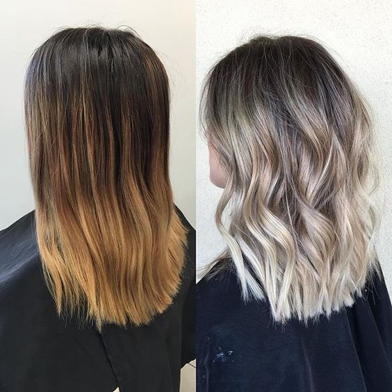 Blunt, Wavy Shoulder Length Haircut - Women Medium Hairstyles 2017 - Ombre Balayage