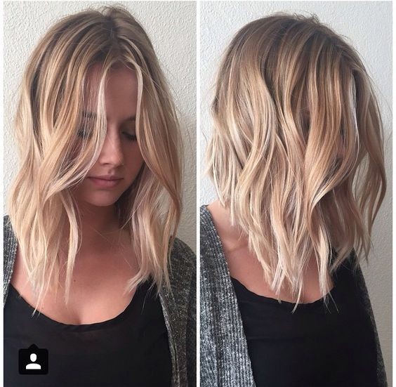 Balayage Shoulder Length Hairstyle - Ombre, Balayage Lob Hair Styles 2017