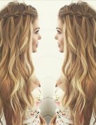 Balayage Wavy hair with Waterfall Braid Hairstyles - Casual Summer Hair Styles for Long Hair