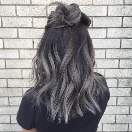 Gray Color Highlights - Ombre Hair for Winter 2016 - 2017