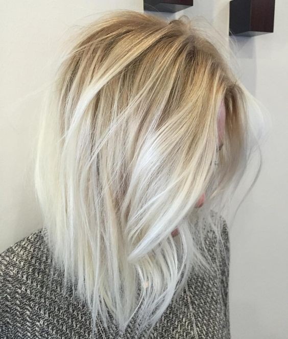 Light Blonde Balayage Hairstyles - Straight Lob Hair Cuts 2017