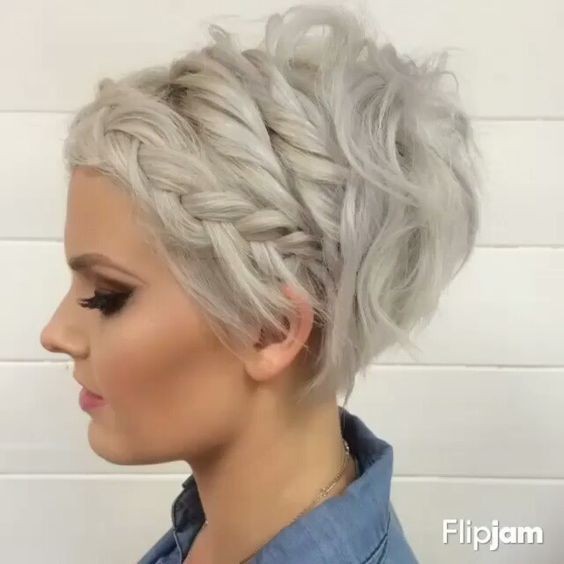 Pixie Hairstyle for Prom - Braided Short Hair Styles