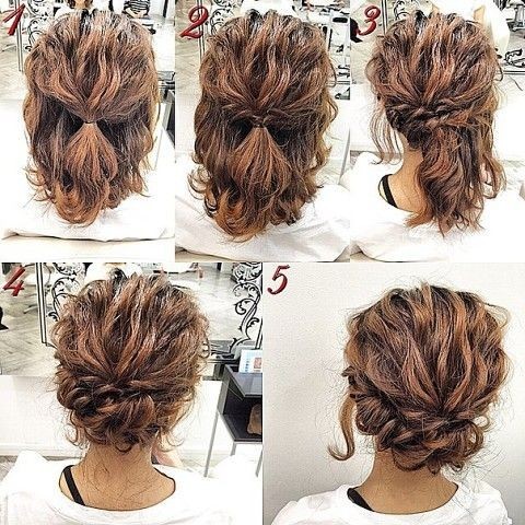 Romantic, Easy Updo Hairstyle Tutorial for Short Hair- Sweet and Simple Prom Hair Styles