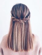 Straight braided hairstyle - Medium Hairstyles for School