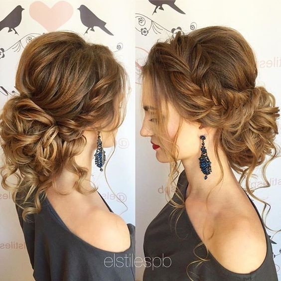 Updo Hairstyle with Loose Braids - Messy Updos