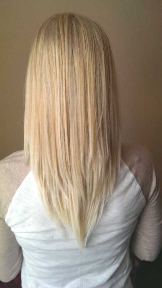 V Cut Hairstyle for Medium Length Hair - Blonde Balayage Hairstyles 2017