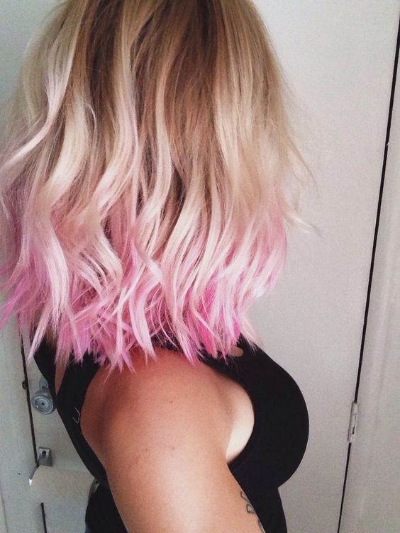 Blonde Ombre Hairstyle and Pink Dip Dye Hair - Hair Color Inspiration 2017
