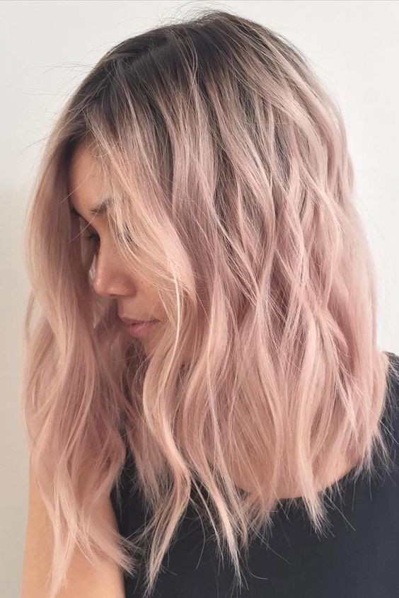 Pink, Ombre Medium Hairstyles - Hair Color Inspiration Designs for Women