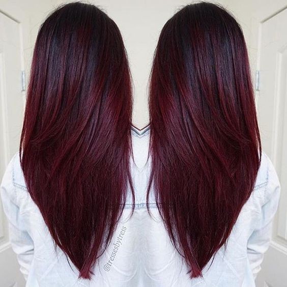 straight-v-hairstyles-long-hair-2017-cherry-wine-hair-color