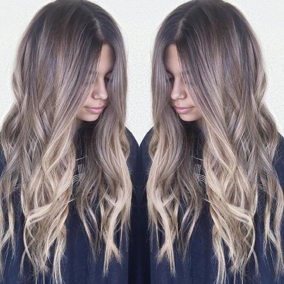 Casual, Messy Long Hairstyle - Ombre Balayage Hairstyles