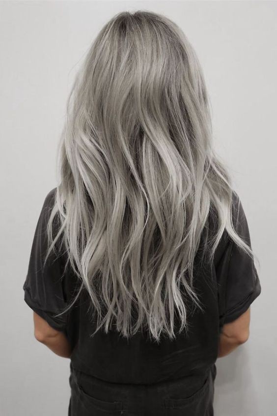 Lovely Gray Hair for Long Hair - Pastel Hairstyle Ideas